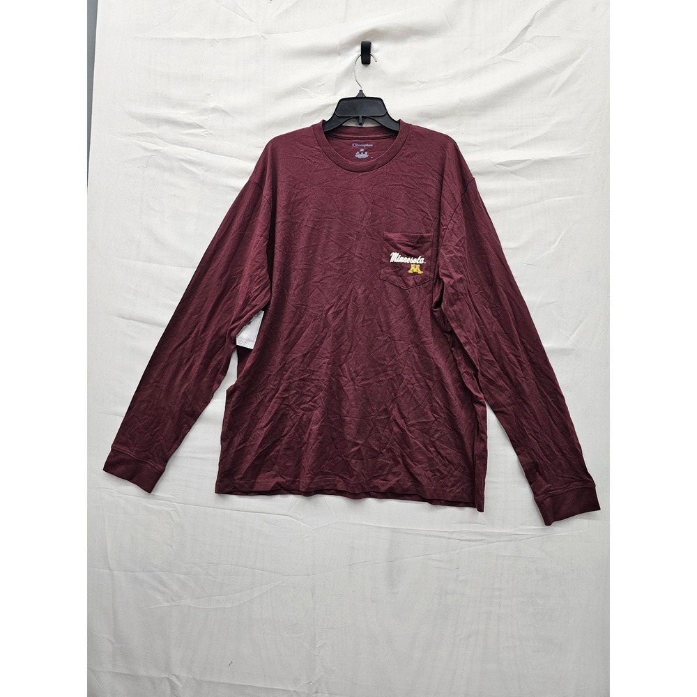 Champion Mens Minnesota Golden Gophers Long Sleeve T Shirt Maroon Size 2XL